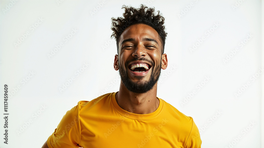 Portrait of a happy african american man laughing against white background Portrait of a happy african american man laughing against white background
