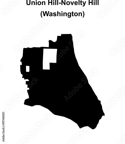 Union Hill-Novelty Hill (Washington) blank outline map