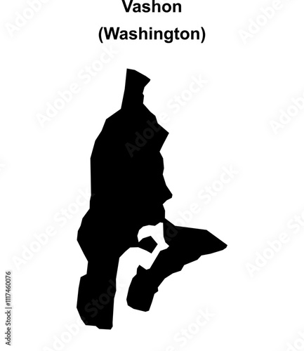 Vashon (Washington) blank outline map photo