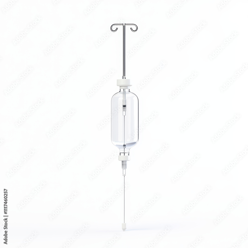 IV drip stand with clear fluid container, essential for medical care IV drip stand with clear fluid container, essential for medical care