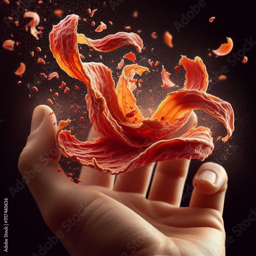 88 Macrorealism A close up of a cherry peel falling showing intr