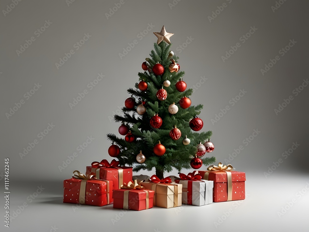 Christmas tree with gift boxes Christmas tree with gift boxes