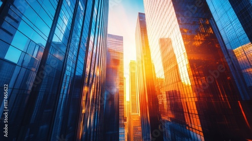 Wallpaper Mural Glass Skyscrapers at Sunset Torontodigital.ca