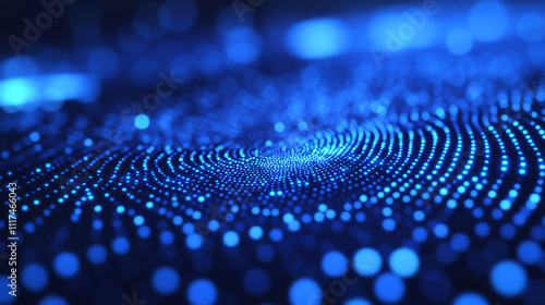 Contactless payment sign NFC technology digital wireframe made of connected dots. Symbol of near field wireless communication low poly vector illustration on blue background.