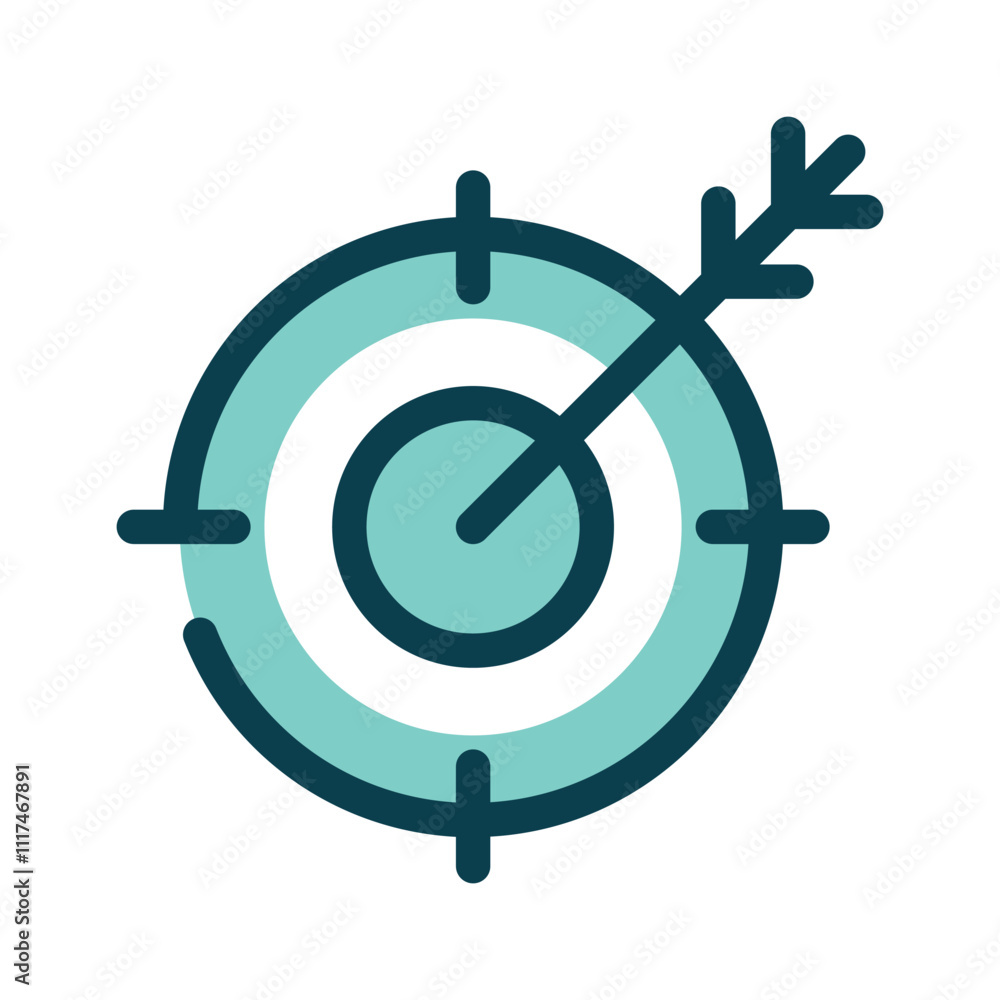 A target with an arrow, representing achieving business objectives A target with an arrow, representing achieving business objectives