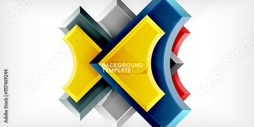 Square, arrow shapes with round elements Vector Illustration For Wallpaper, Banner, Background, Card, Book Illustration, landing page