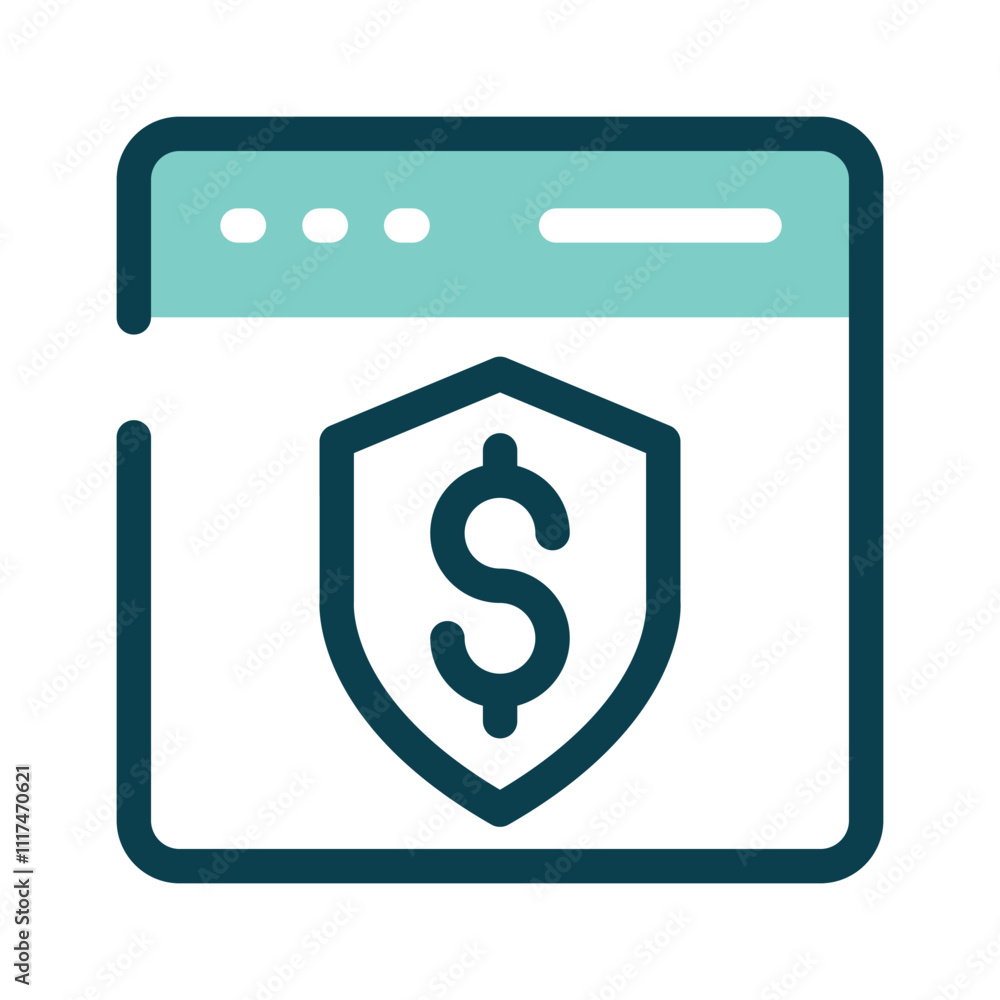 A webpage with a dollar, representing secure online transactions A webpage with a dollar, representing secure online transactions