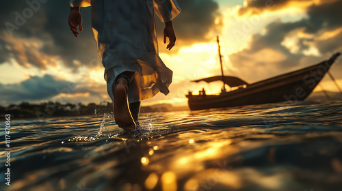 Jesus walks on the waters of the Sea of ​​Galilee