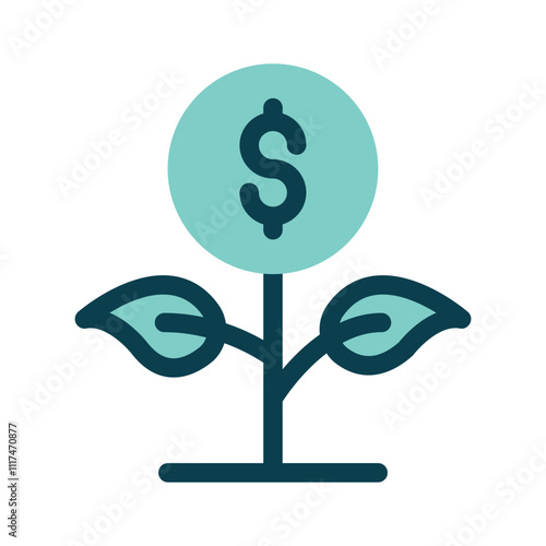 A sprouting plant with a dollar, representing financial growth photo