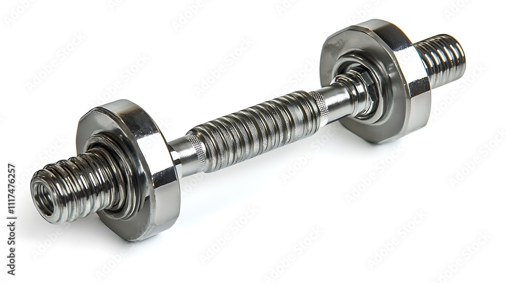Chrome Dumbbell Isolated on White Background Chrome Dumbbell Isolated on White Background