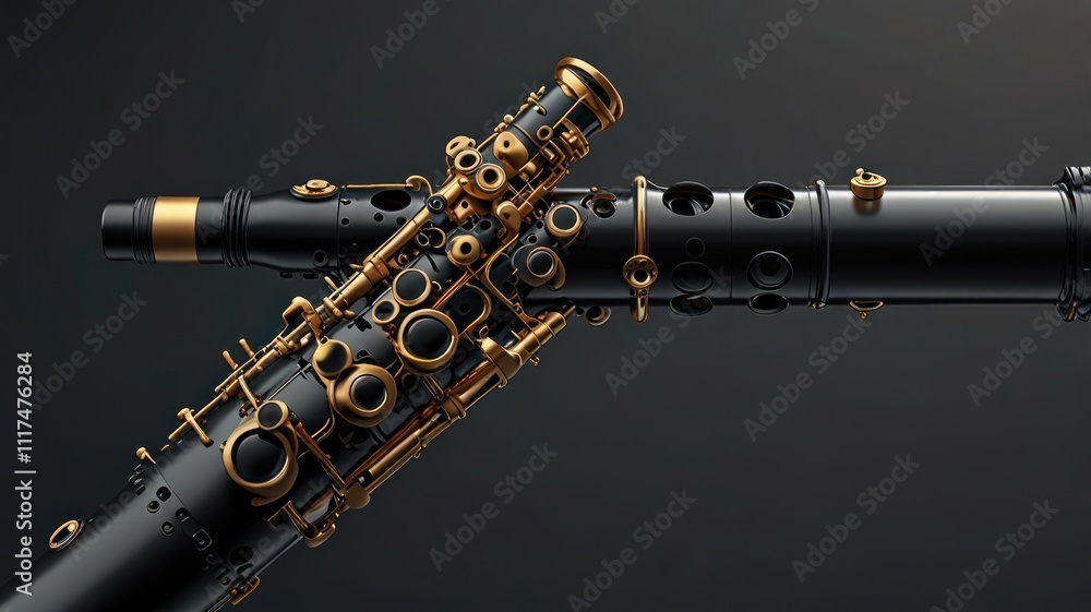 Naklejka premium Black Clarinet Detail