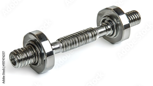 Chrome Dumbbell Isolated on White Background