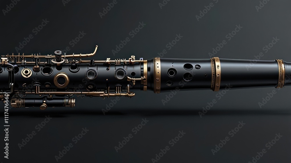 Naklejka premium Black Clarinet Detail