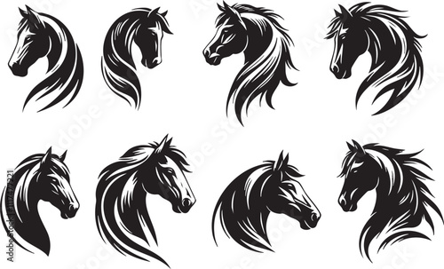 Black and White Horse Outline photo