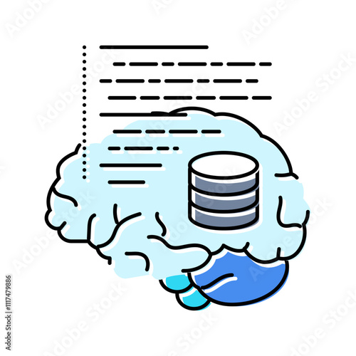 eeg monitoring neuroscience neurology color icon vector. eeg monitoring neuroscience neurology sign. isolated symbol illustration