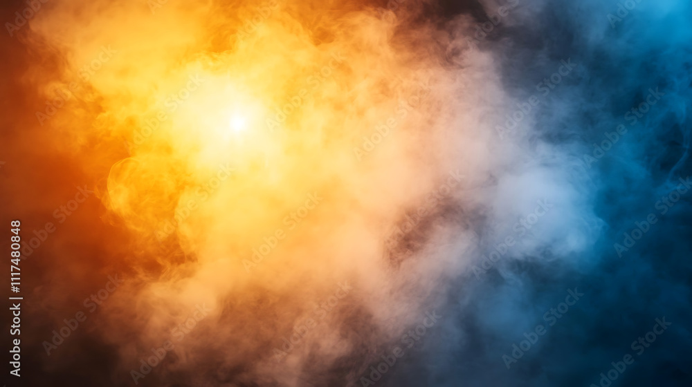 A captivating blend of orange and blue smoke creates a dreamy atmosphere, evoking feelings of mystery and intrigue in a visually stunning composition. A captivating blend of orange and blue smoke creates a dreamy atmosphere, evoking feelings of mystery and intrigue in a visually stunning composition.