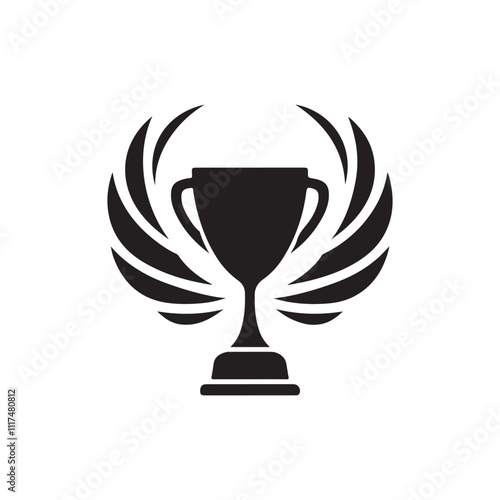 Elegant Trophy Silhouette Icon - Perfect for Victory and Honor