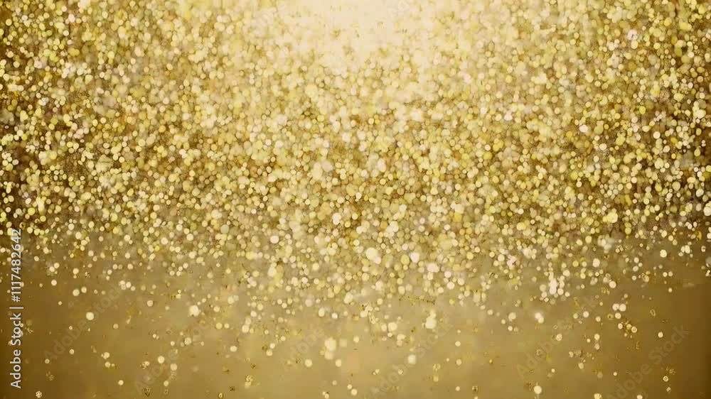 A bokeh gold background with swirling, sparkling particles animation loop A bokeh gold background with swirling, sparkling particles animation loop