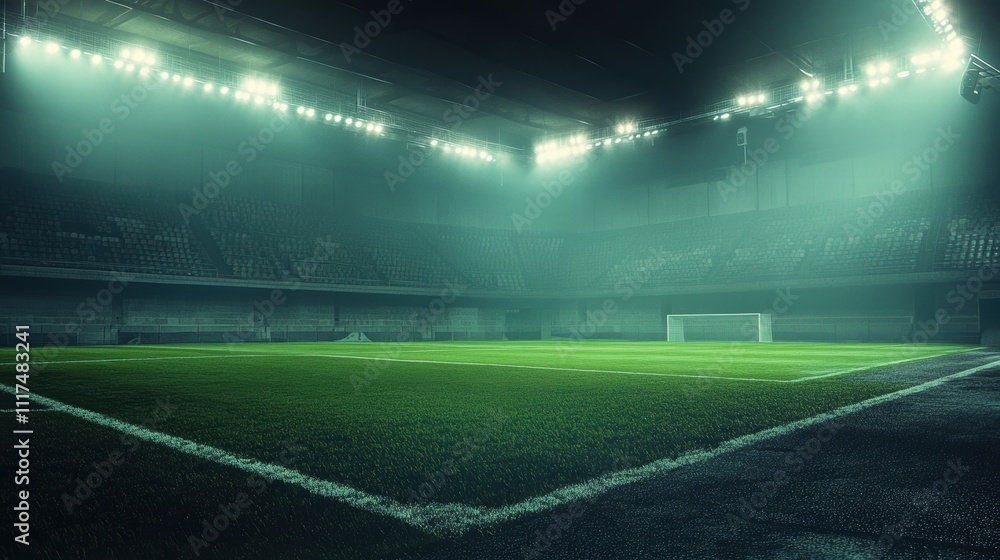 Empty Soccer Stadium at Night Empty Soccer Stadium at Night