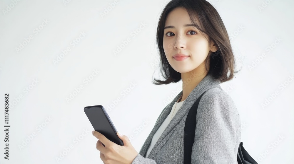 Confident Business Woman Using Smartphone Confident Business Woman Using Smartphone
