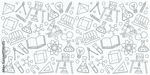 Hand drawn science doodle element illustration