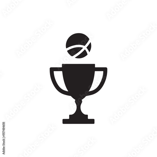 Sport Trophy Silhouette Icon - Elegant Vector Illustration for Achievements