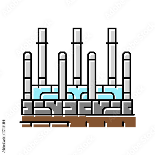 refinery oil industry color icon vector. refinery oil industry sign. isolated symbol illustration