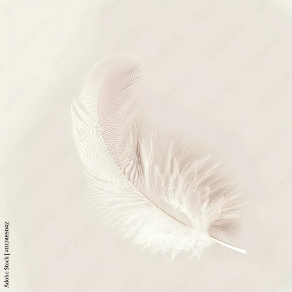 Obraz premium white feather isolated on white background