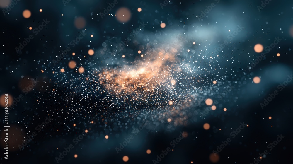 Abstract cosmic scene with shimmering particles Abstract cosmic scene with shimmering particles