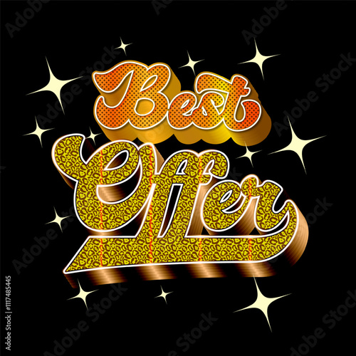 Vector gold glitter text effect best best
