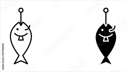 fishing icon set. fishing icon outline style design on white background