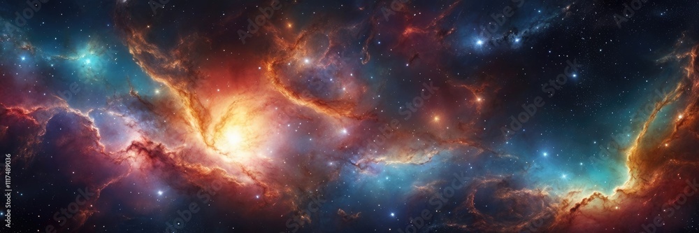 Obraz premium Colorful space galaxy cloud nebula. Stary night cosmos. Supernova background