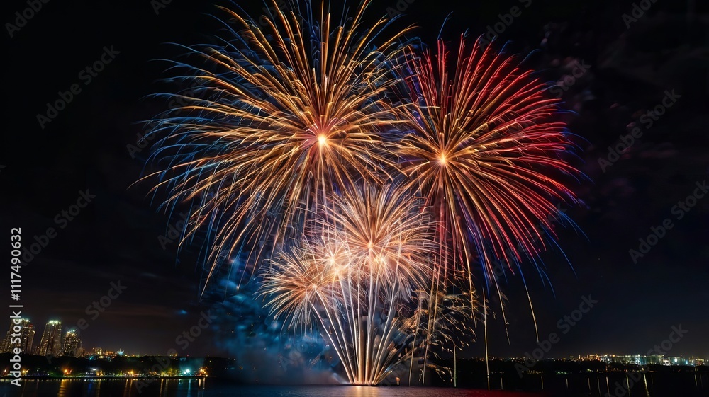 Illustration of Firework against black background , fireworks graphics Illustration of Firework against black background , fireworks graphics