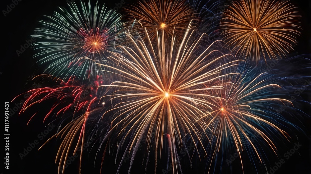 Illustration of Firework against black background , fireworks graphics Illustration of Firework against black background , fireworks graphics