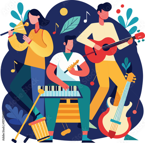 music band music performance musician vector illustration graphic design artwork