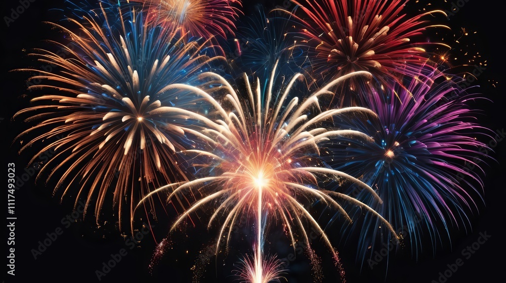 Illustration of Firework against black background , fireworks graphics Illustration of Firework against black background , fireworks graphics