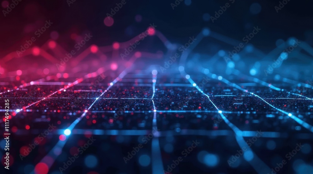 Data Streams Flowing Through Neon Grids Data Streams Flowing Through Neon Grids