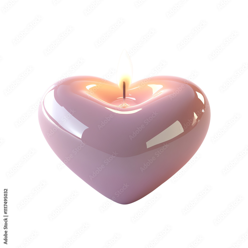 Heart-shaped candle, transparent background Heart-shaped candle, transparent background