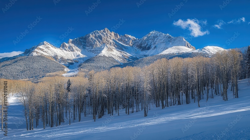 Snow-Covered Mountains in Colorado Winter Landscape Snow-Covered Mountains in Colorado Winter Landscape