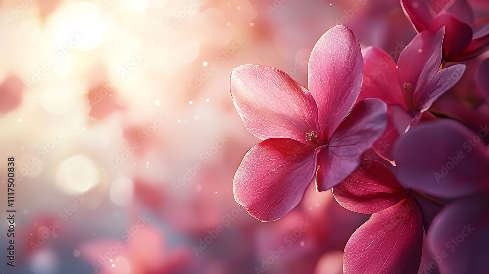 Floating Pink Petals with Soft Focus Effect on Bright Background Floating Pink Petals with Soft Focus Effect on Bright Background