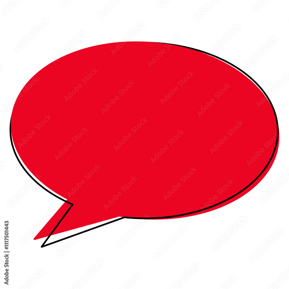 Red Speech Bubble Icon, Isolated on White Red Speech Bubble Icon, Isolated on White