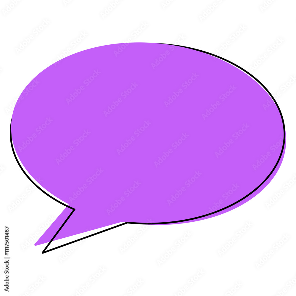 Purple Speech Bubble Icon, Isolated on White Purple Speech Bubble Icon, Isolated on White