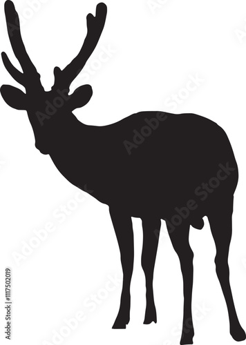 Vector Silhouette Collection: Clean and Bold Designs set style of Spotted deer; Cute spotted fallow deer isolated on the white background.