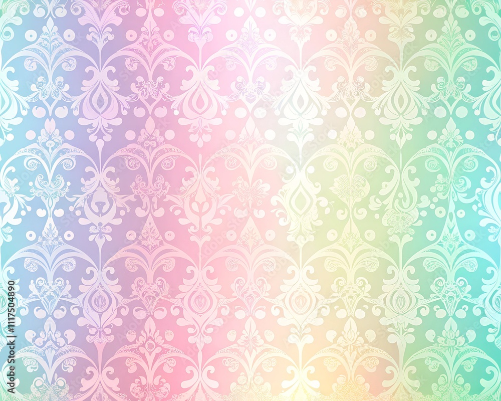 Intricate floral motifs blend seamlessly in gentle pastel hues, creating a dreamlike backdrop that radiates charm and sophistication, perfect for artistic expression Intricate floral motifs blend seamlessly in gentle pastel hues, creating a dreamlike backdrop that radiates charm and sophistication, perfect for artistic expression