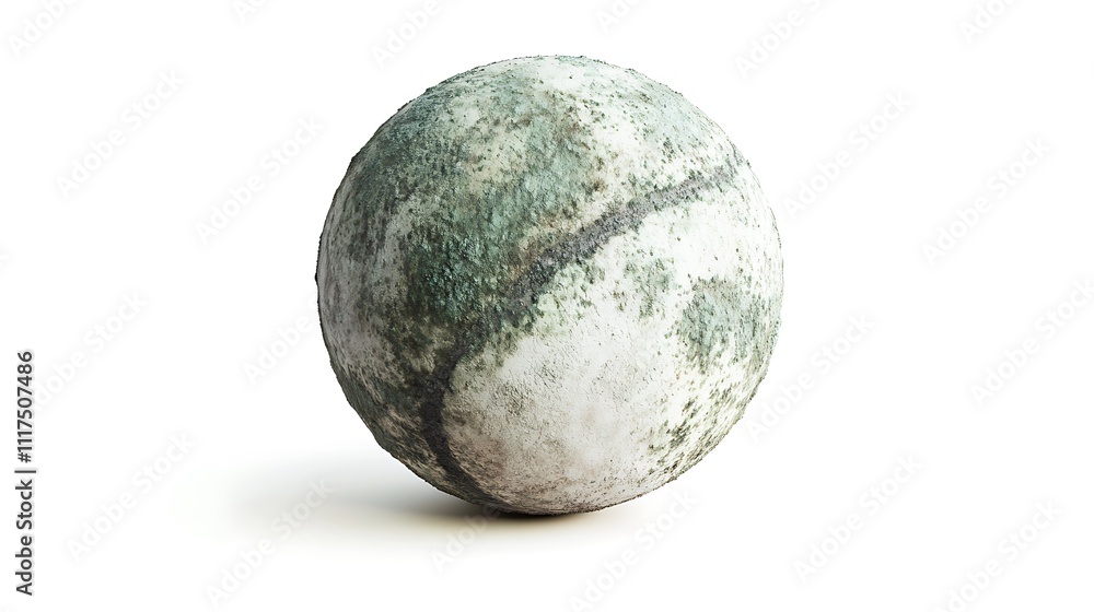 Moldy Tennis Ball Isolated on White Background Moldy Tennis Ball Isolated on White Background