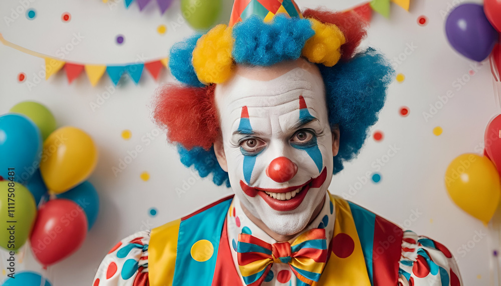 clown nose and balloons. Clown Makes Funny Face clown nose and balloons. Clown Makes Funny Face