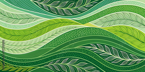 Fototapeta Naklejka Na Ścianę i Meble -  abstract organic green lines as wallpaper background