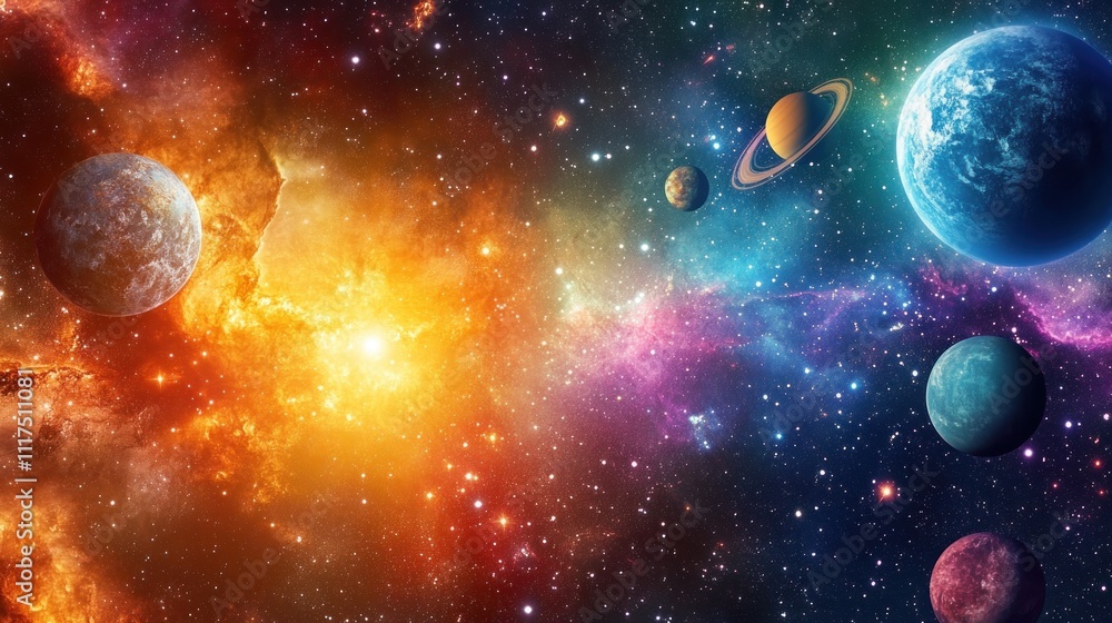 Cosmic Landscape: A Celestial Tapestry of Planets and Nebulae Cosmic Landscape: A Celestial Tapestry of Planets and Nebulae
