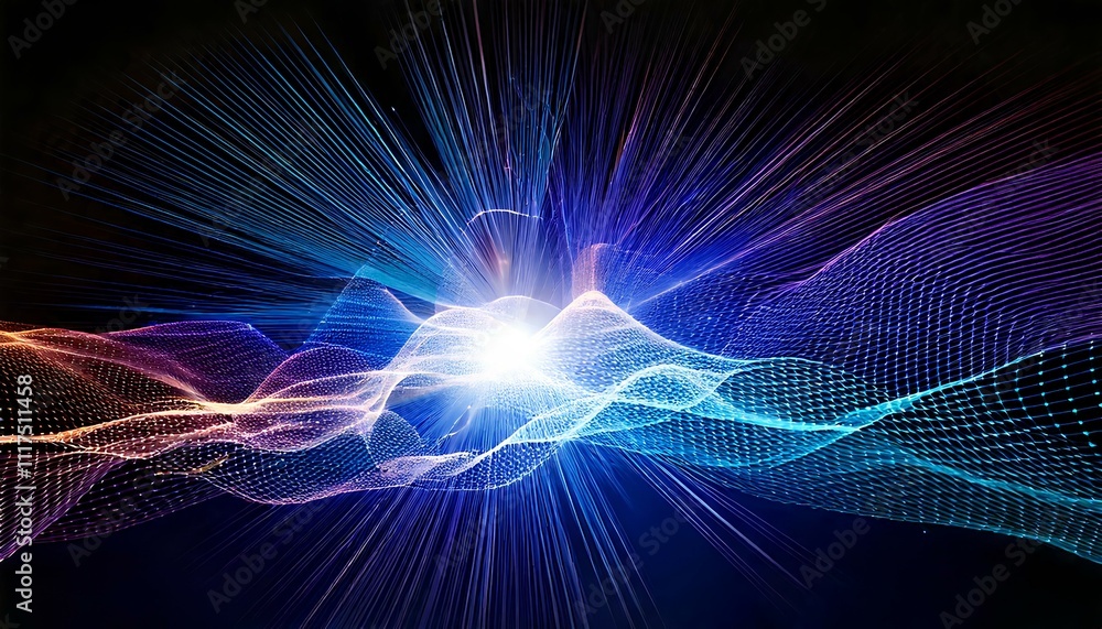 Futuristic technology particles creating abstract digital waves, glowing effect for modern web design Futuristic technology particles creating abstract digital waves, glowing effect for modern web design