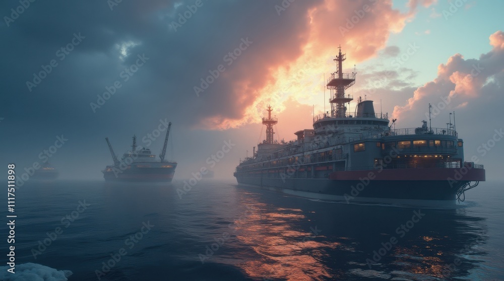 Fototapeta premium A Floating Research Station Studying Atmospheric Phenomena
